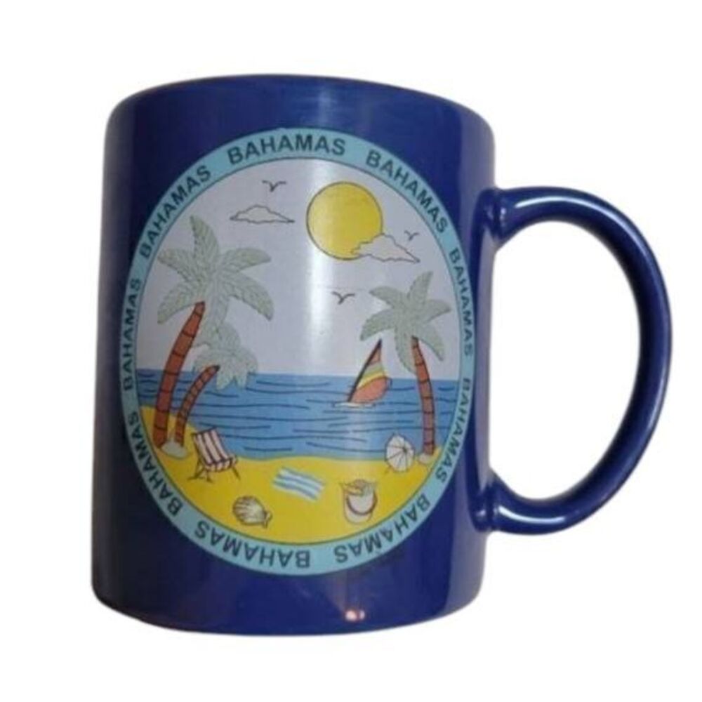 Retro Bahamas Mug Blue with Orange Center